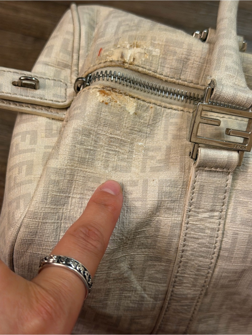 Fendi Beige Zucca Canvas Top-Handle Satchel - Picture 3 of 15